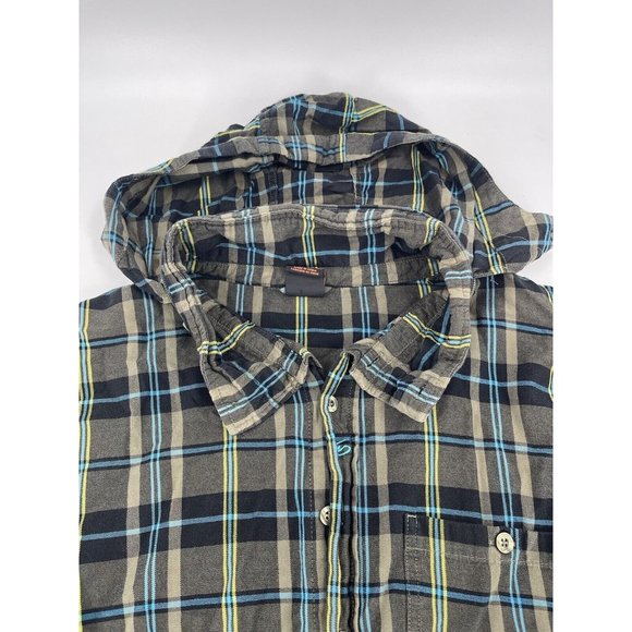 Vintage Nike‎ 6.0 Button Hoodie Shirt Mens Medium 6.0 Plaid Packable Skate - Picture 1 of 16